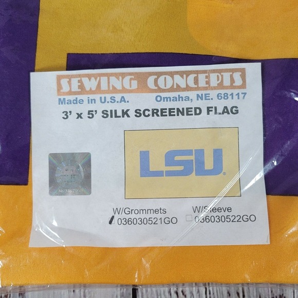 Lsu Tigers NCAA Football Gold Purple 3x5 Flag - Picture 2 of 3